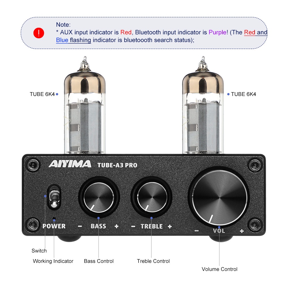 Bộ Khuếch Đại Âm Thanh A3 PRO 6K4 Bluetooth 5.0 DC12V HiFi Và Phụ Kiện