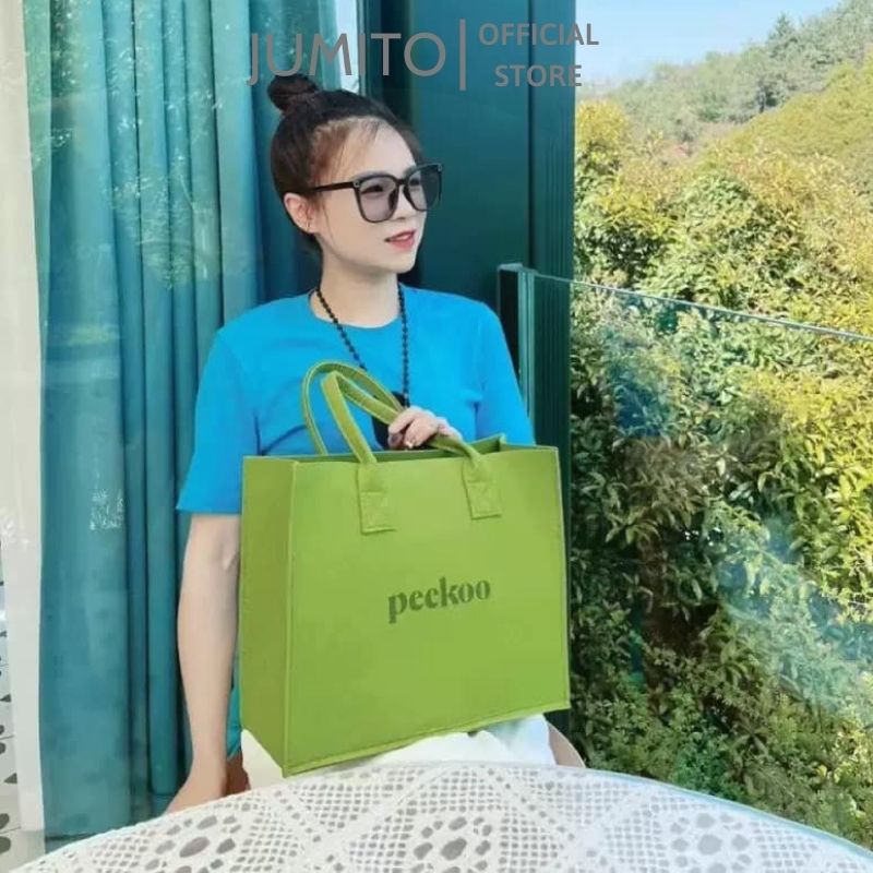 Túi xách nữ cầm tay chất dạ Pee.koo 2 size màu hot trend 2022 JUMITO T3.006.30X25