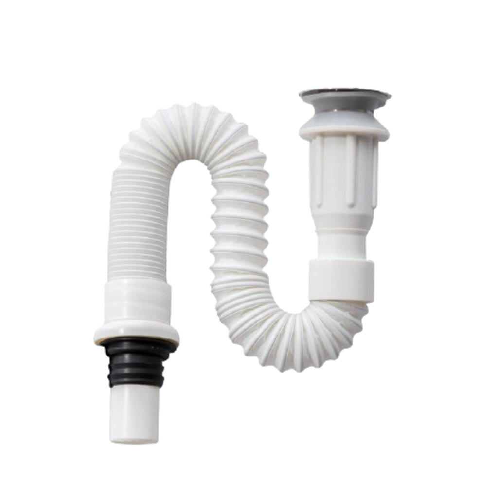 Ống xả lavabo ruột gà thiết kế đầu xả lật, đầu xả nhấn cho bồn rửa mặt, Cam kết hoàn tiền nếu sai mô tả | BigBuy360 - bigbuy360.vn