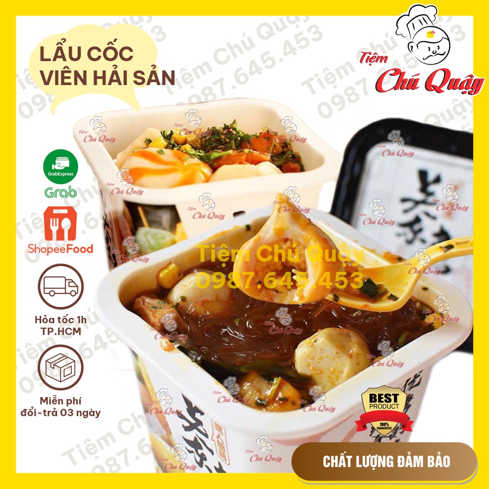 LẨU CỐC - Lẩu Cốc Viên Hải Sản Full Topping - Hộp 154gr