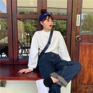 Áo Croptop Nỉ Xoắn Eo Dài Tay BASIC (Ảnh thật)