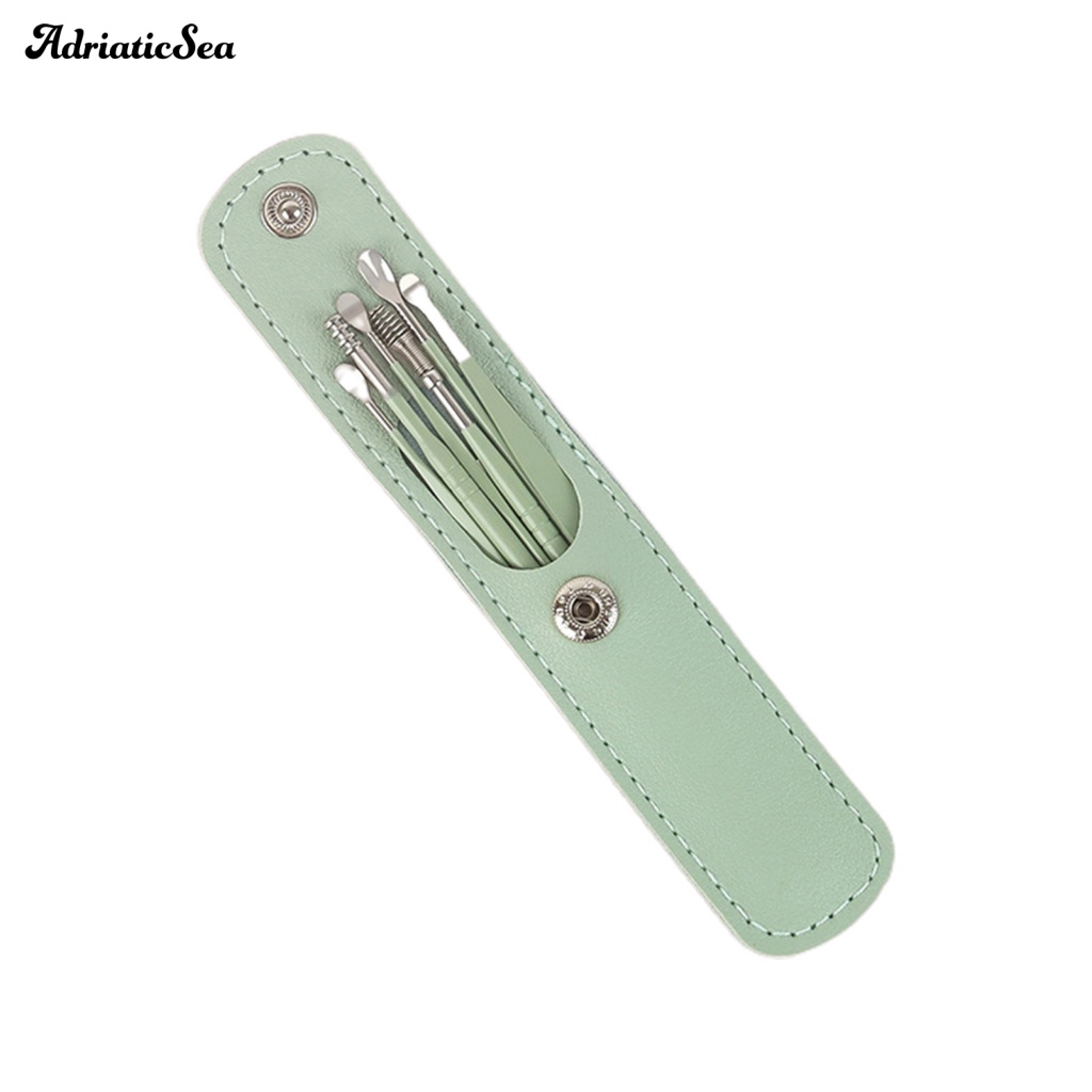 Adriaticsea 6Pcs/Set Ear Scoop Set Creative Spiral Spring Ear Wax Removers Cleaning Tool Smooth Edge