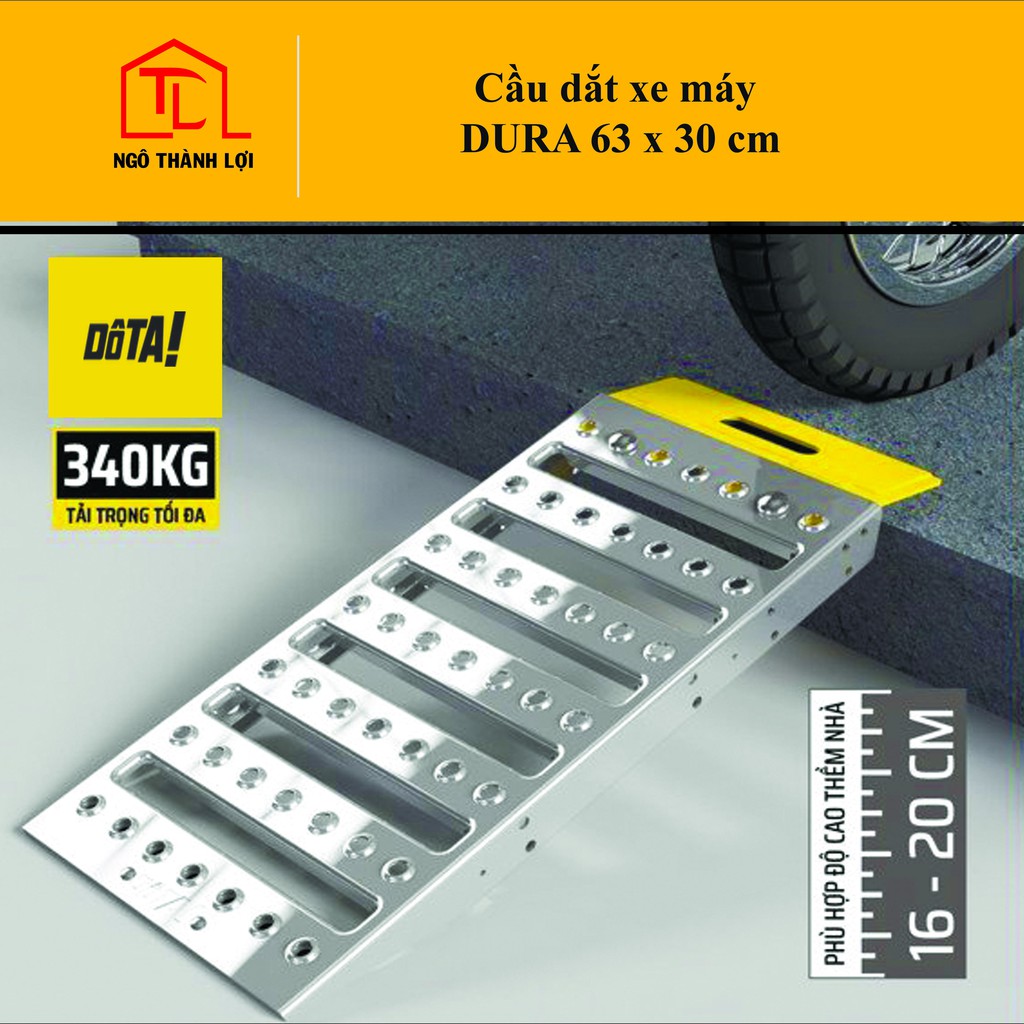 Cầu thang dắt xe máy bằng nhôm - Bậc thang xe máy(dốc xe máy)  DôTA DURA 63 x 30CM giá tốt tại Ngô Thành Lợi