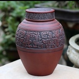 chum sành ngâm rượu hoa văn đắp nổi 5l gốm sứ Bát Tràng