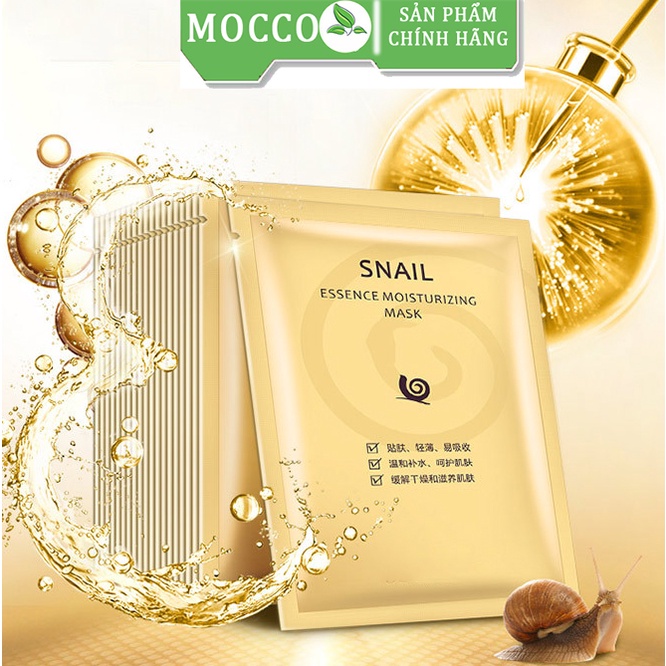 Mặt Nạ giấy Ốc Sên Vàng Collagen Dưỡng Trắng Da Cấp Ẩm Trẻ Hóa, Xạm da,ngăn mụn MOCCO Nội địa trung