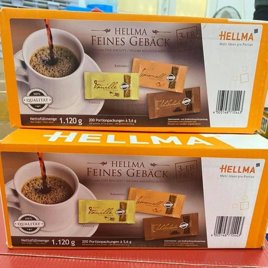 Bánh quy thượng hạng Hellma Feines Geback mix 3 vị - Hộp 1.12kg