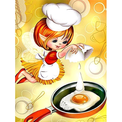 Bộ tranh đính đá 5D tự làm hình yêu tinh kích thước 30x40cm