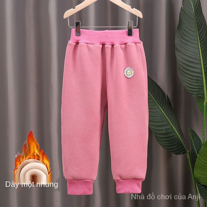 Men And Women Thick Velvet Baby Winter Pants Kids Casual Sports Loose Pants