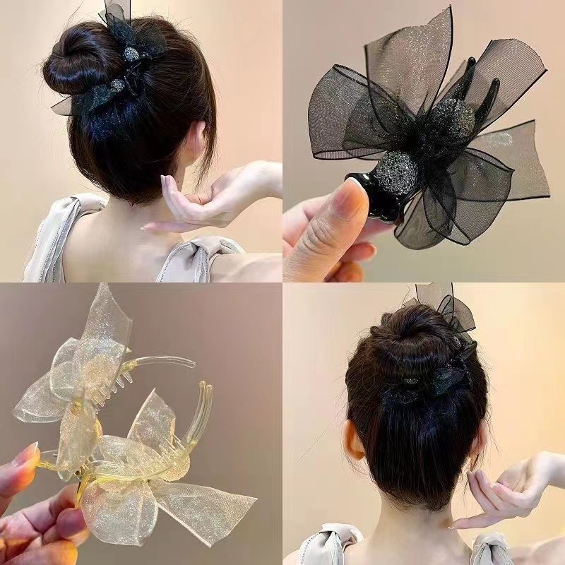Kẹp Tóc Càng Cua Đính Nơ Thời Trang Hàn Quốc Cho Nữ