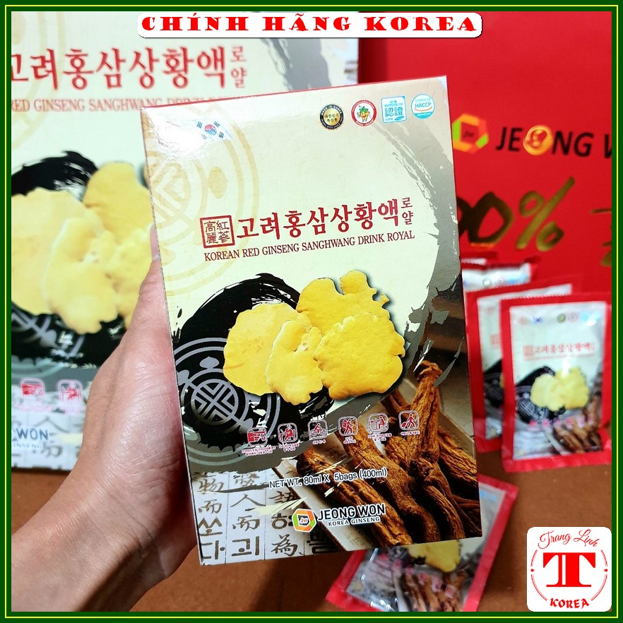 Nước hồng sâm Nấm thượng hoàng Jeong Won thượng hạng, hộp 30 gói - tranglinh