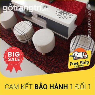 Ghế đôn chân gỗ, dùng cho bàn trà, ngồi thử giày