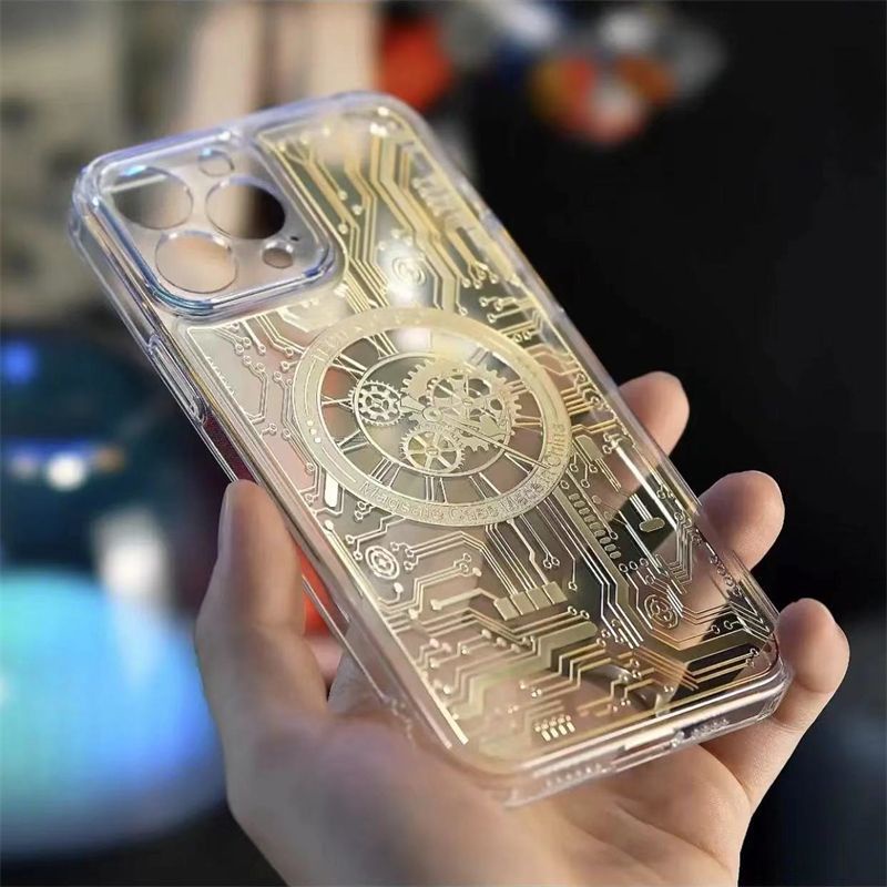 Ốp Điện Thoại Trong Suốt Hình Đồng Hồ 3d Cho iphone 12 13 14 15 pro max 14 15 plus 12