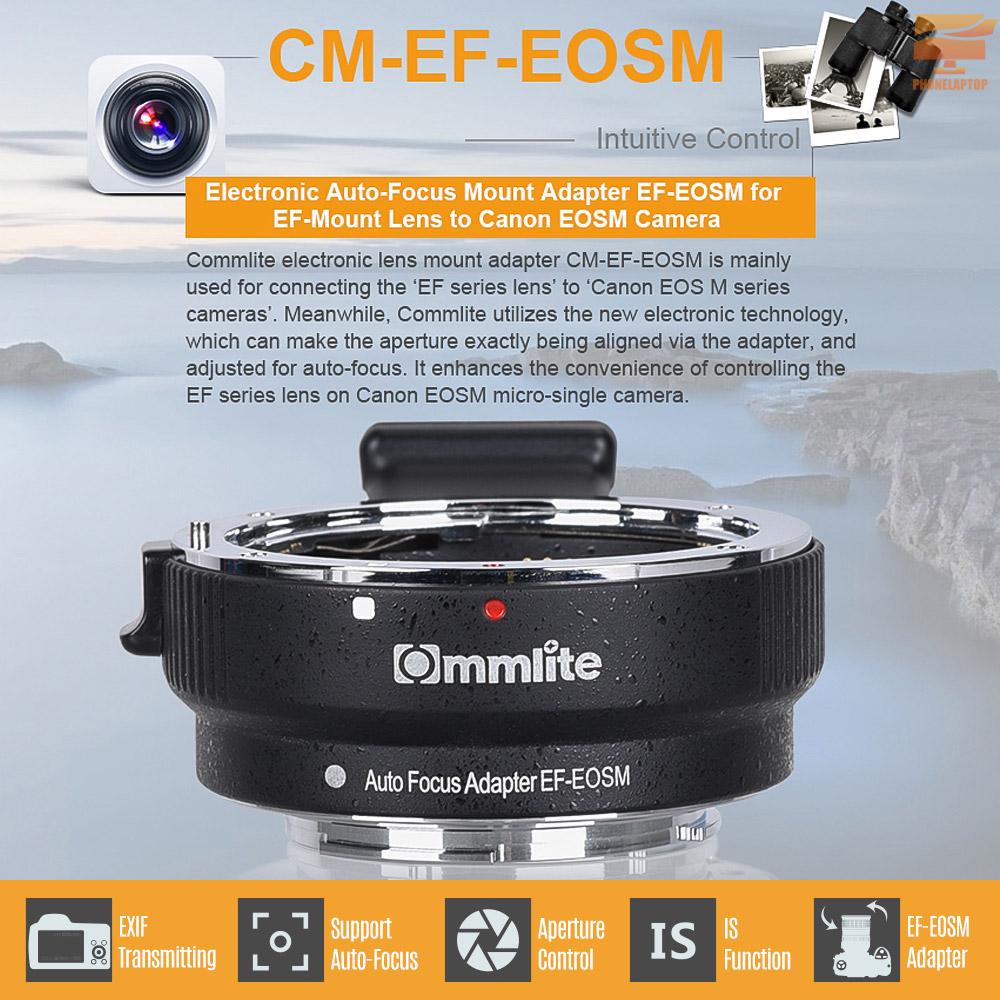 Ngàm Chuyển Đổi Ống Kính Máy Ảnh Cm-Ef-Eosm Kèm Chức Năng Is Cho Canon Ef / Ef-S Lens Sang Fit For Canon Eos M1 M2 M3 M5 M6 M10