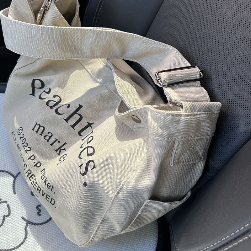 Túi xách IELGY vải canvas cỡ lớn phong cách retro thời trang cho nữ