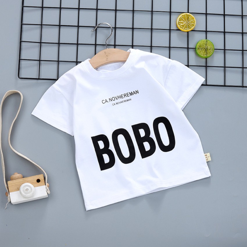 Áo phông cộc tay bé trai Kbibi Kids mã K10 Áo thun cotton ngắn tay bé gái phong cách Hàn Quốc dáng croptop xinh mùa hè