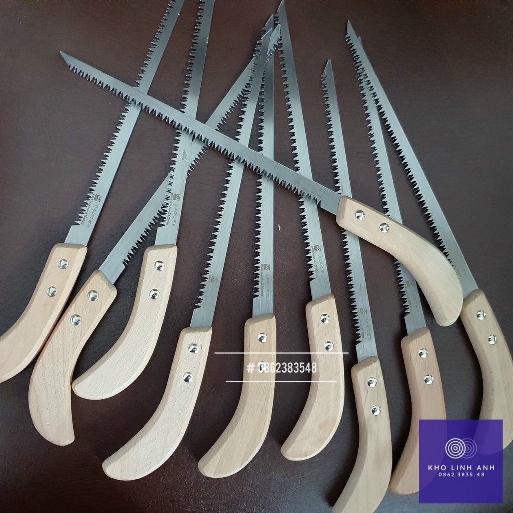 Cưa mini Nhật cán gỗ lưỡi 21cm chuyên cưa lách, vị trí hẹp tạo dáng cây cảnh bonsai