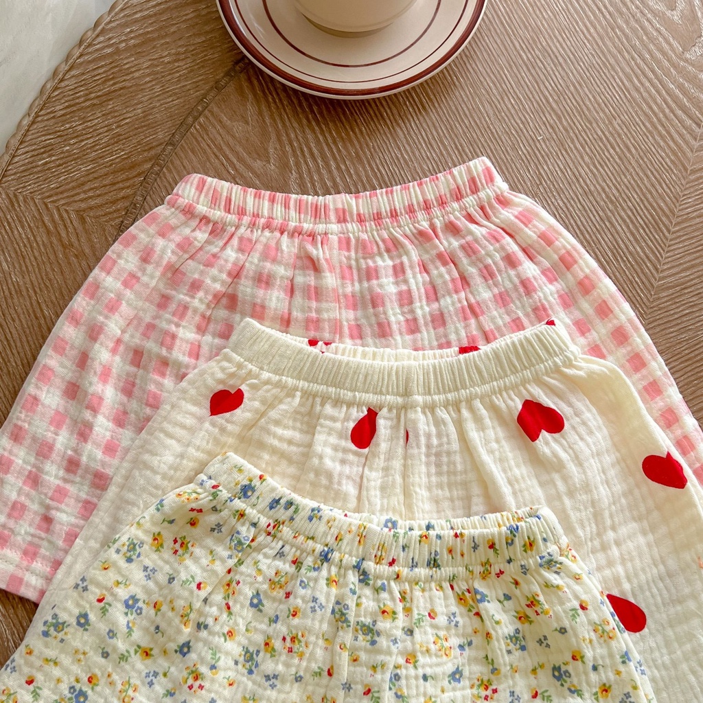 Set Áo Thun Ngắn Tay + Quần Short Cotton Dễ Thương Cho Bé