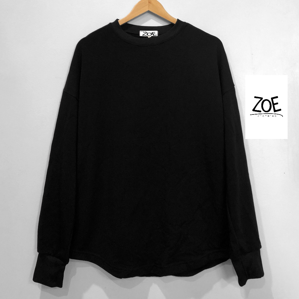 Áo sweater cotton thun dài tay form rộng , phông dài tay unisex, Zoeclothing