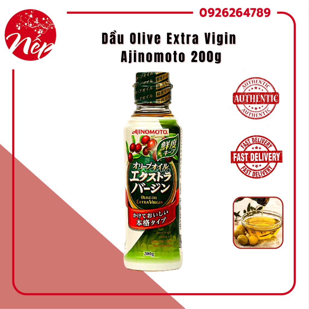 Dầu Olive Extra Virgin Ajinomoto 200g Nhật Bản DATE 2023