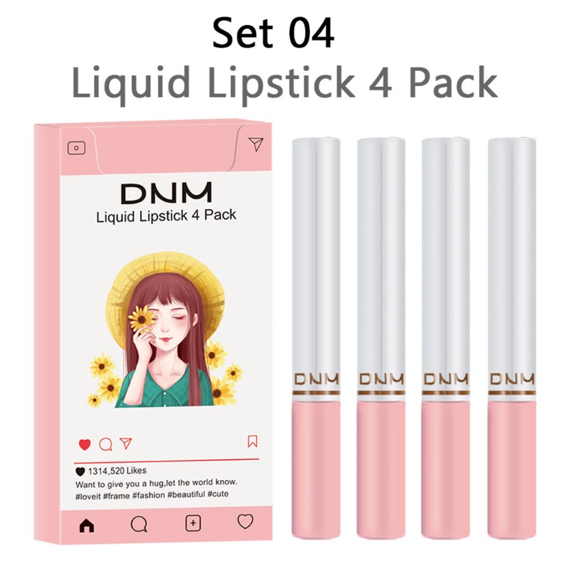 Set 4 Son Môi Lâu Trôi Thiết Kế Hình Điếu Thuốc Lá Độc Đáo