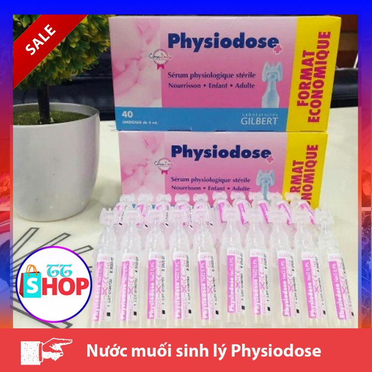 Nước muối sinh lý Physiodose của Pháp-Muối Hồng