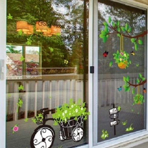 Miếng Dán Cửa Kính Họa Tiết 3d Sáng Tạo Trang Trí Nhà Bếp / Phòng Tắm