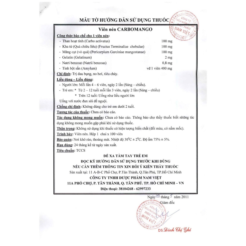 Carbomango - Viên tiêu đen đầy bụng khó tiêu