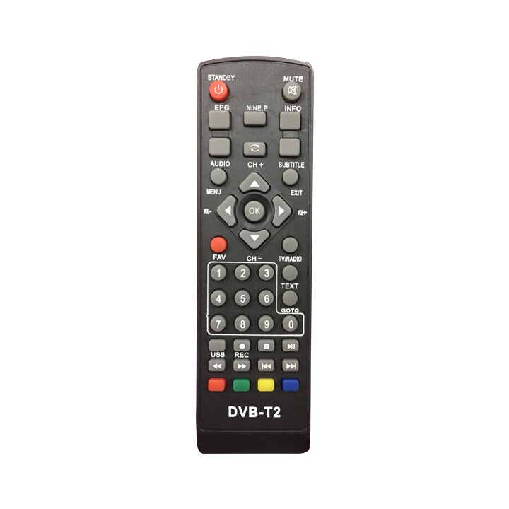 Điều khiển DVB-T2 loại tốt thay thế điều khiển zin theo máy - tặng kèm pin  chính hãng  - Remote DVB-T2