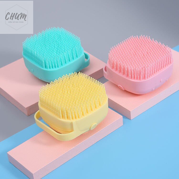 Bàn chải tắm chất liệu silicon tiện lợi 2in1 dùng cực thích E7