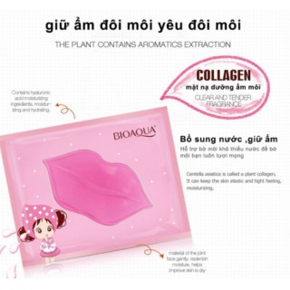 Mặt nạ Môi Collagen Nourish Lips Membrane Mask với thành phần Vitamin E và Acid Hayluronic…. giúp giảm thiểu nếp nhăn