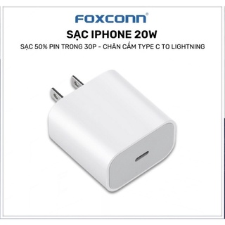 Củ sạc nhanh foxconn pd 20w type c to lightning dành cho iphone 13 pro max 12 pro max 11 pro max