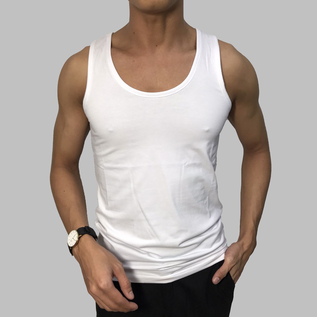 Áo thun ba lỗ, Áo 3 lỗ KING cổ vuông, dáng ôm body, thun cotton co giãn tập thể thao GYM U05