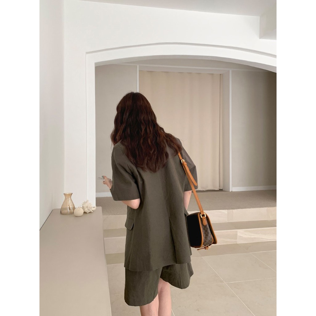 [SẮN RÊU+BE SỐ LƯỢNG ÍT] Áo blazer cộc tay basic style Hàn Quốc (nâu/be/xanh) | BigBuy360 - bigbuy360.vn