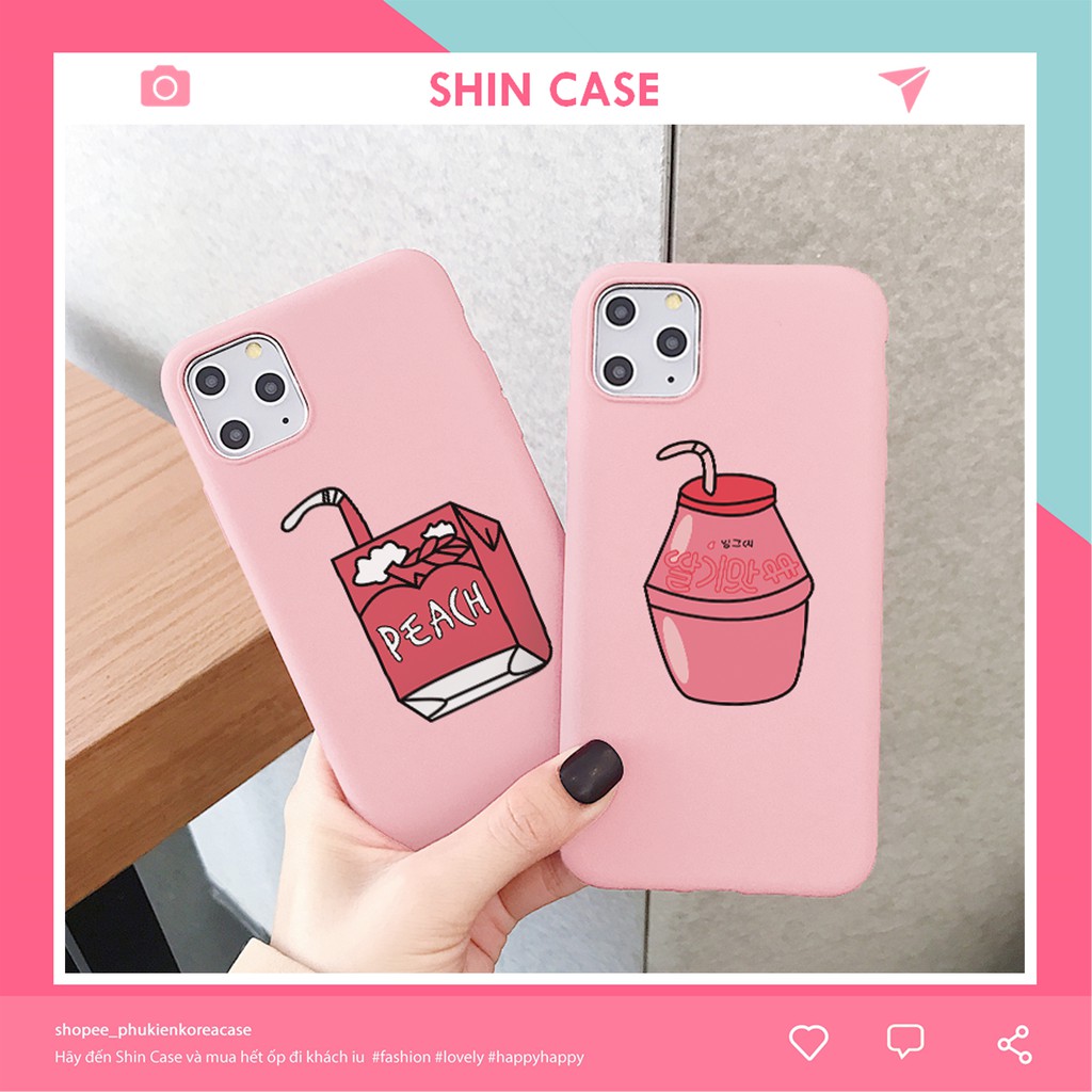 Ốp lưng iphone Peach Yakult TPU trơn dẻo mềm 5/5s/6/6plus/6s/6splus/7/7plus/8/8plus/x/xr/xs/11/12/pro/max/plus/promax | BigBuy360 - bigbuy360.vn