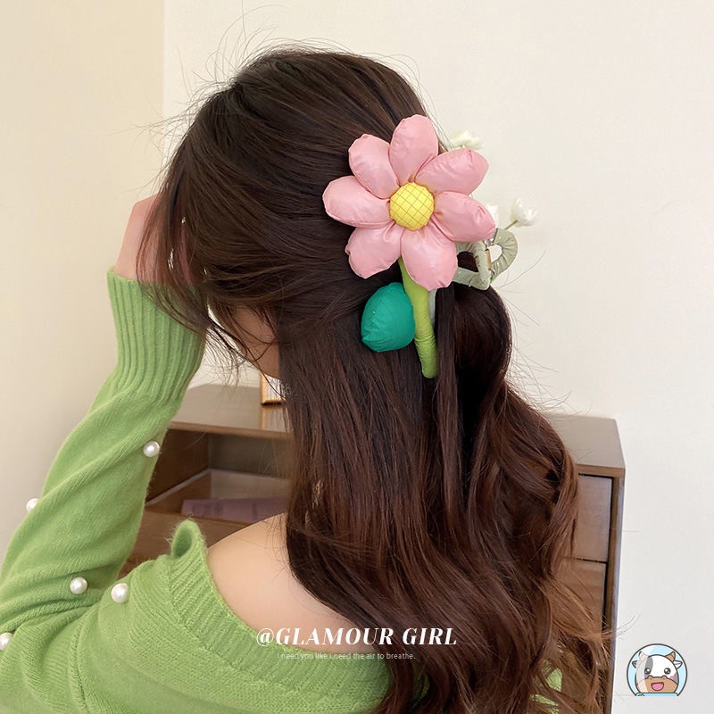 Kẹp Tóc Vải Họa Tiết Hoạt Hình Ba Chiều Phong Cách Hàn Quốc Dễ Thương Dành Cho Nữ