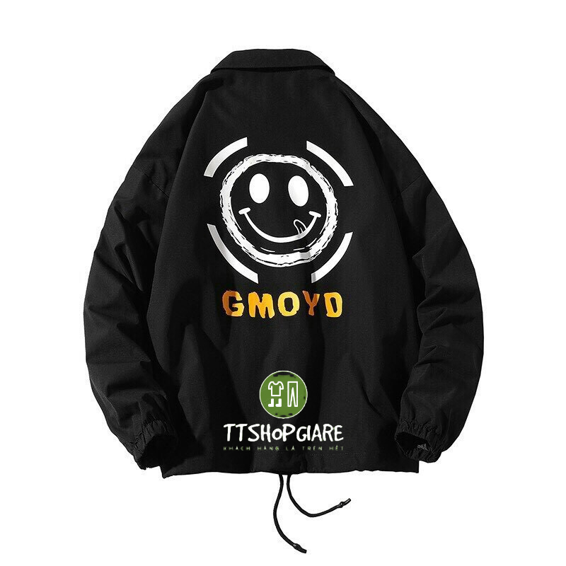 Áo khoác dù Nam nữ form rộng in hình mặt cười Gmoyd