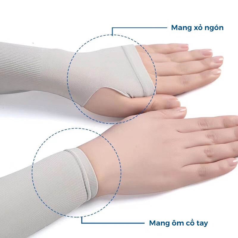 Găng tay chống nắng nam nữ Choobe bao tay đi phượt xỏ ngón vải co giãn tốt mát mẻ GT01