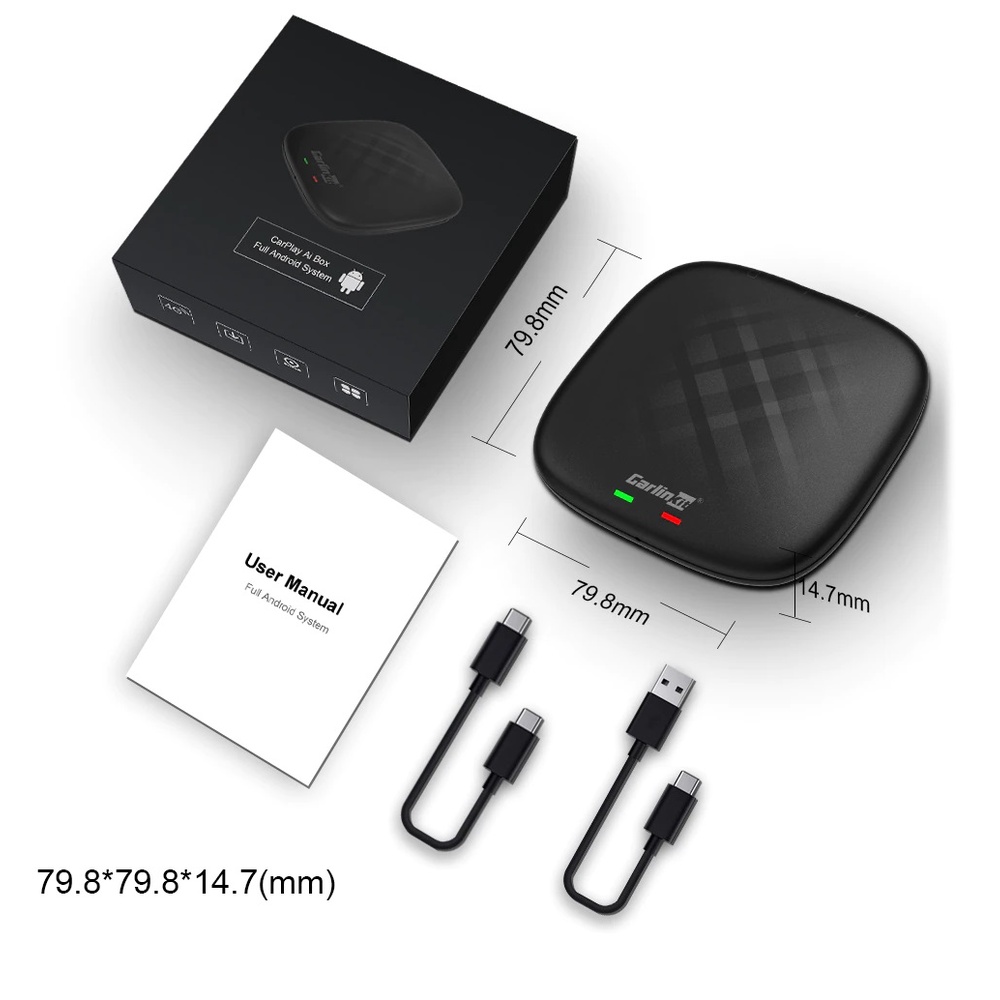 CARLINKIT-Carplay Android AI Box Mini - Biến Màn Hình Zin Theo Xe Thành Màn Hình Android, Ram 4Gb Rom 64Gb Sim 4G