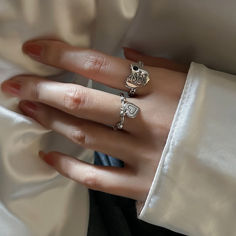 Nhẫn Bạc Thời Trang Hình Trái Tim/Chữ You Cho Nữ