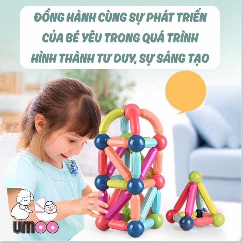 Đồ Chơi Nam Châm Lego Từ Tính Lắp Ráp Xếp Hình Cho Bé Tư Duy Trí Tuệ Sáng Tạo