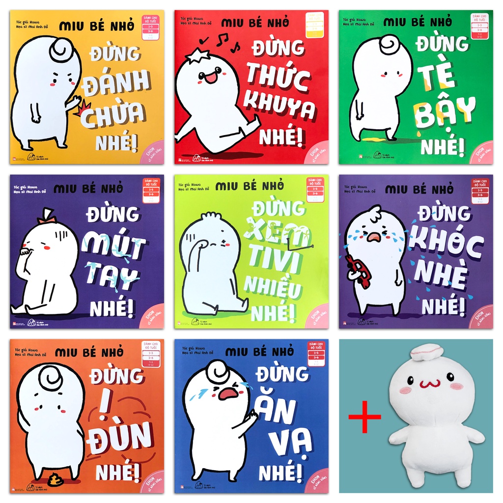 Sách - Ehon Kĩ Năng Sống - Miu Bé Nhỏ - Bộ 8 quyển  Tặng ngay 1 bạn Miu nhồi bông xinh xắn