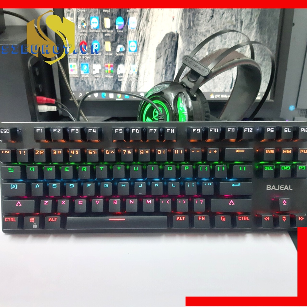 Bàn phím cơ có dây máy tính BAJEAL k200 TKL led gaming keyboard pc chuyên game cao cấp