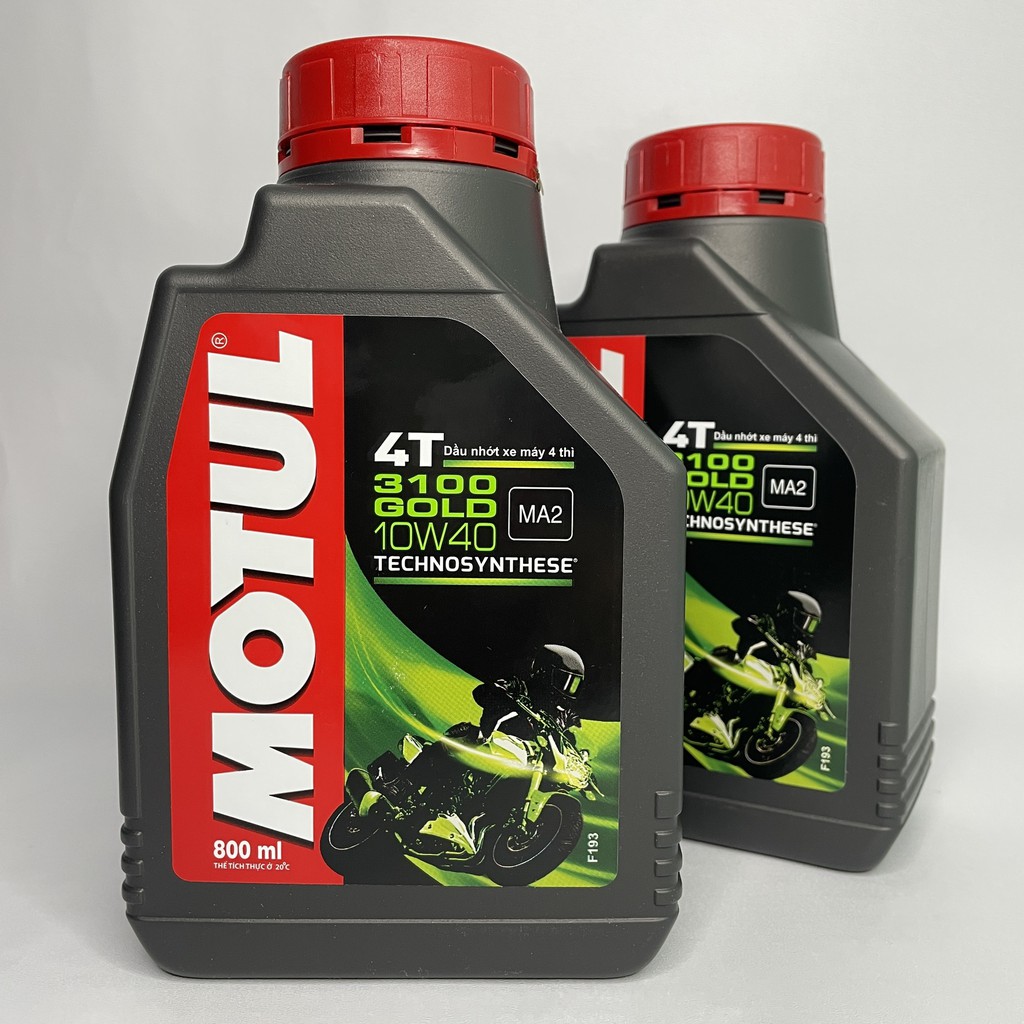 Nhớt MOTUL 3100 Gold 800ml, Dầu nhớt bán tổng hợp JASO MA2 SM ( nhớt xe số, tay côn)