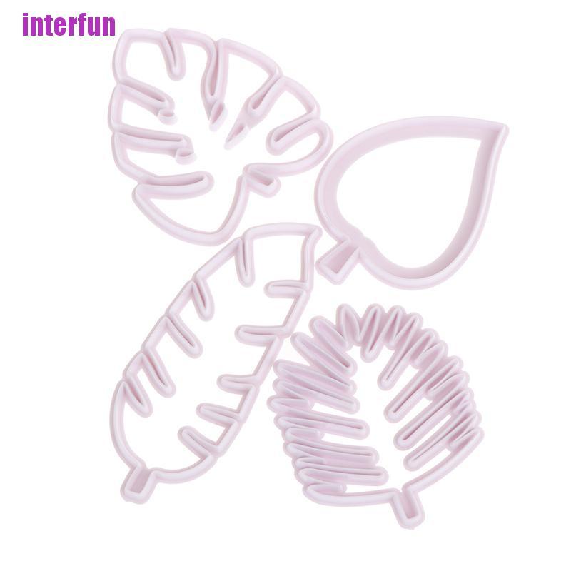 Bộ 4 Khuôn Cắt Bánh Quy Hình Lá Nhiệt Đới