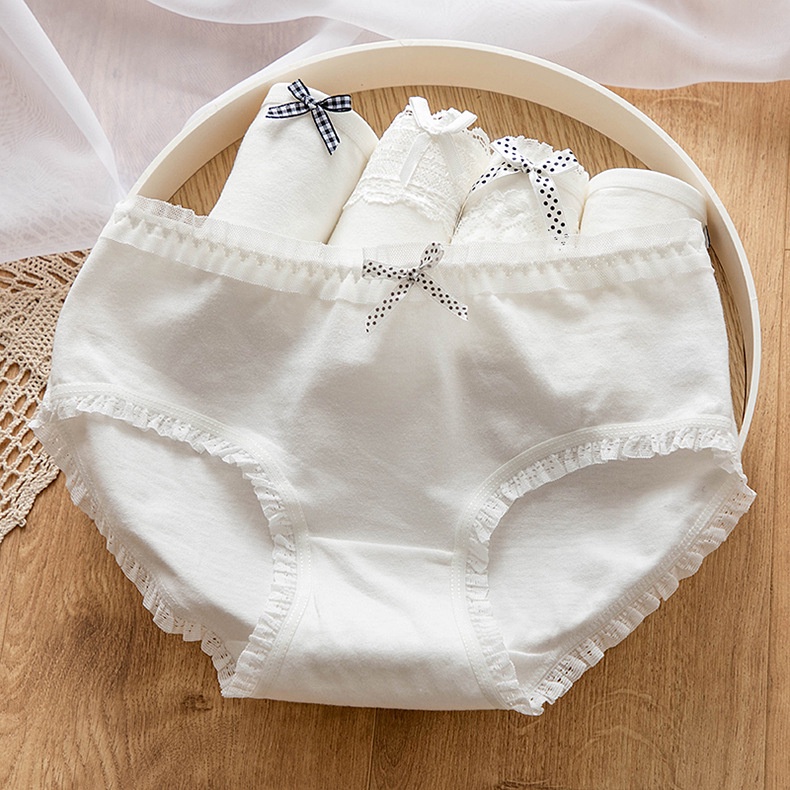 Set 5 Quần Lót Cotton Lưng Vừa Thoáng Khí Cho Nữ