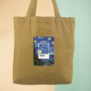 Túi vải tote bag của Chodole chất liệu túi canvas vải bố đẹp in hình độc đáo Van Gogh , Nothing at starry night