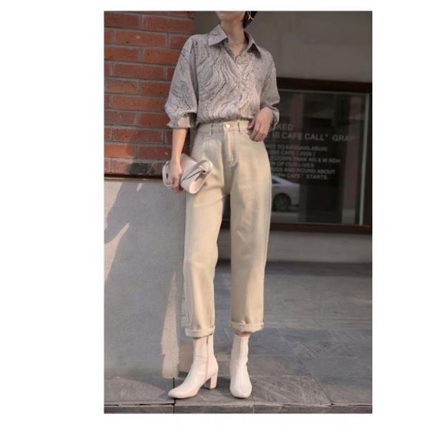 HOT QUẦN BAGGY MÀU BE HÀNG NHẬP QC ULZZANG- ảnh thật shop chụp