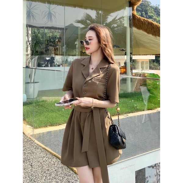Jum Cổ Vest Kèm Đai 2 Màu Cá Tính Có Ảnh Thật