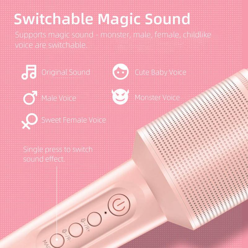 Micro Hát Karaoke Soaiy MC8 Không Dây BT5.0 2 Trong 1 Cầm Tay Kết Nối Bluetooth Thẻ Âm Thanh
