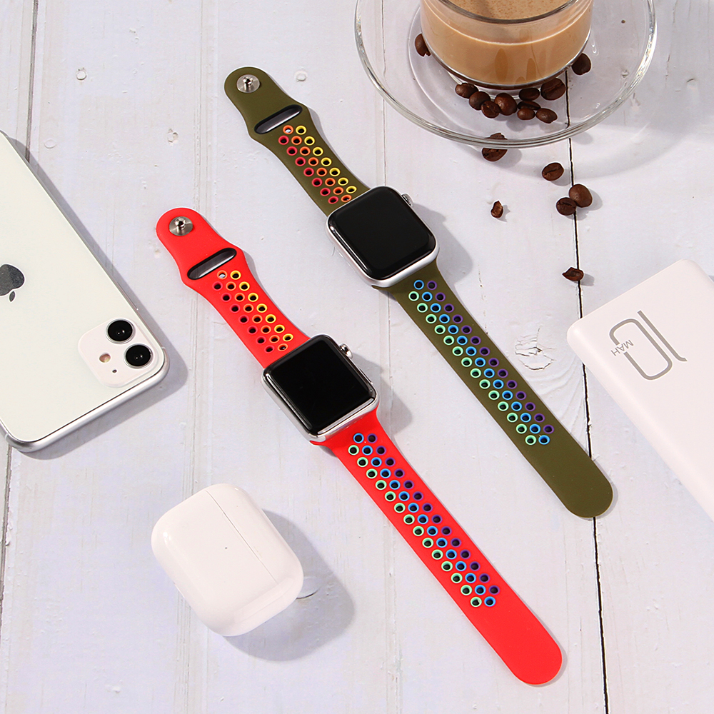 Dây Đeo Silicon Thể Thao Cho Đồng Hồ Thông Minh Apple Watch Series 5 4 3 2 1 38mm 40mm 42mm 44mm